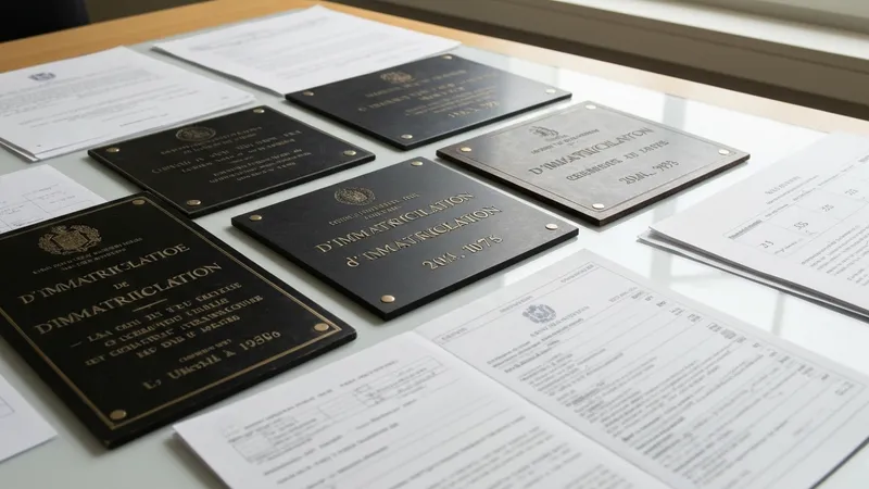 Professionnel installant une plaque d'immatriculation neuve